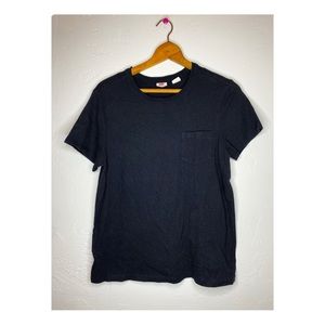 Levi’s crewneck short sleeve cotton shirt top black medium pocket